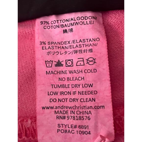 Andrew Christian Chain Shorts Hot Pink 34" Waist 2" Inseam - Picture 9 of 10